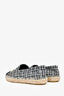 Pre-Loved Chanel™ Black/White Tweed CC Espadrilles Size 38