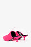 Loewe Black Pink Shearling Heeled Mules Size 37