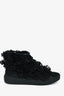 Pre-Loved Chanel™ Black Camellia Lace High Top Sneakers Size 38