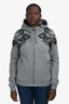 Dolce & Gabbana Grey Floral Crochet Zip-Up Hooded Sweater Size 46
