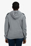Dolce & Gabbana Grey Floral Crochet Zip-Up Hooded Sweater Size 46