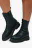 Brunello Cucinelli Black Leather Bead Trimmed Combat Boots Size 38