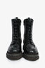 Brunello Cucinelli Black Leather Bead Trimmed Combat Boots Size 38