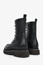 Brunello Cucinelli Black Leather Bead Trimmed Combat Boots Size 38