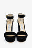 Jimmy Choo Navy Velvet Leather Trim Platform Heels Size 36