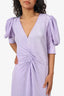 Rotate Birger Christensen Purple Puff Sleeve Sierina Dress Size 8