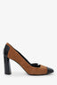 Casadei Brown/Black Suede Cap Toe Pumps Size 7
