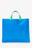 Comme des Garcons Blue/Orange/Green Super Fluro Leather Tote Bag