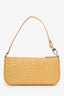 By Far Beige Croc Embossed Mini Rachel Shoulder Bag