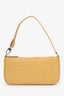 By Far Beige Croc Embossed Mini Rachel Shoulder Bag