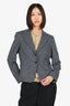 Max Mara Black/White Wool Houndstooth Single Breasted Blazer Size 8