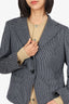 Max Mara Black/White Wool Houndstooth Single Breasted Blazer Size 8