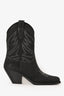 Raye Black Suede Printed Western Ankle Boots Size 6.5