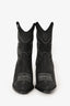 Raye Black Suede Printed Western Ankle Boots Size 6.5