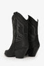 Raye Black Suede Printed Western Ankle Boots Size 6.5