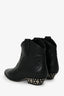 Isabel Marant Black Leather Studded Western Ankle Boots Size 37