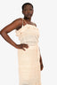 BA&SH Beige Patterned Square Neck Sleeveless Maxi Dress Size L