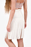 Hervé Léger White Fringe Trim Detail Mini Skirt Size S
