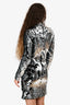 Isabel Marant Silver Sequin Mock Neck Mini Dress Size 10