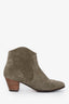 Isabel Marant Etoile Grey Suede Western Ankle Boots Size 41