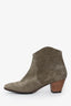 Isabel Marant Etoile Grey Suede Western Ankle Boots Size 41
