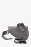 Christian Dior 2019 Grey Grained Calfskin Saddle Bag Mens