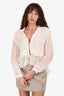 Jonathan Simkhai White Sheer Blouse Size M