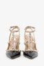Valentino Black Patent Leather Pointed Rockstud Heels Size 37