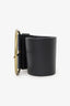Miu Miu Black Leather Wide Belt with Gold Buckle Size 32