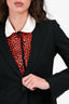 Max Mara Black Virgin Wool Classic Single Breasted Blazer Size 4