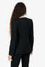 Max Mara Black Virgin Wool Classic Single Breasted Blazer Size 4