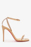 Christian Louboutin Beige Leather Spike So Me 100 Sandals Size 35.5