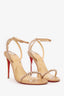 Christian Louboutin Beige Leather Spike So Me 100 Sandals Size 35.5
