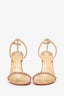 Christian Louboutin Beige Leather Spike So Me 100 Sandals Size 35.5