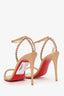 Christian Louboutin Beige Leather Spike So Me 100 Sandals Size 35.5