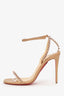 Christian Louboutin Beige Leather Spike So Me 100 Sandals Size 35.5