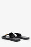 Burberry Black Leather TB Monogram Sandals Size 35.5