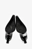 Prada Black Patent Leather Curved Pointed Heels Size 35.5