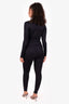 Balenciaga Black Long Sleeve Mock Neck Top + Legging Activewear Set Size S