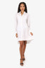 Alaïa White Asymmetric Button Up Shirt Dress Size 40
