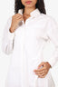 Alaïa White Asymmetric Button Up Shirt Dress Size 40