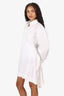 Alaïa White Asymmetric Button Up Shirt Dress Size 40