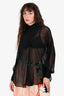 Fendi Black Silk Sheer Blouse Size 42