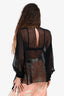 Fendi Black Silk Sheer Blouse Size 42