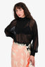 Fendi Black Silk Sheer Blouse Size 42
