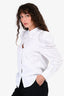 Chloe White Cotton Puff Shoulder Button Down Size 38