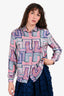 MSGM Pink Multicolour Printed Silk Button Down Blouse Size 42