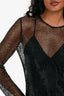 Ermano Scervino Black Bead Embellished Long Sleeves Top with Top Size 42