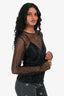 Ermano Scervino Black Bead Embellished Long Sleeves Top with Top Size 42