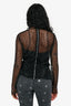 Ermano Scervino Black Bead Embellished Long Sleeves Top with Top Size 42